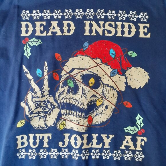 Dead Inside But Jolly AF - New XL Navy Blue Sweatshirt - Picture 5 of 8